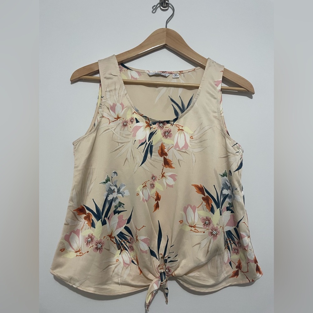 ONLY Floral Sleeveless Top - Cream